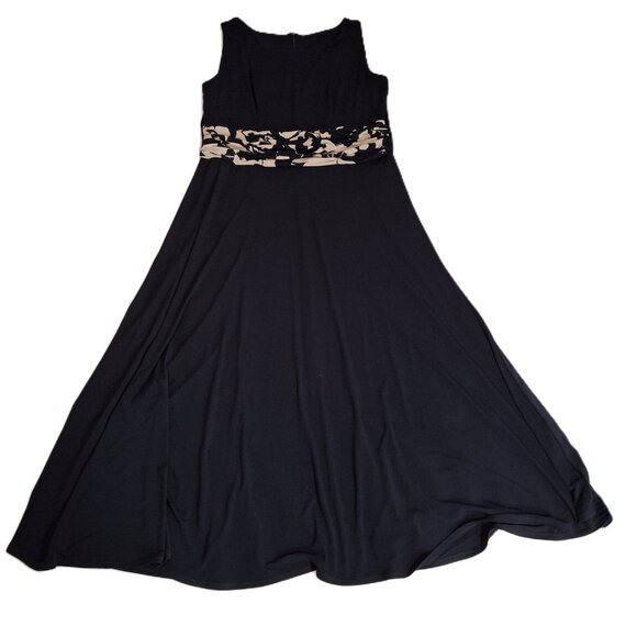 Jessica Howard Ladies Beautiful Blue Ruched Waist Fit & Flare Dress - Size 14W - Picture 9 of 16